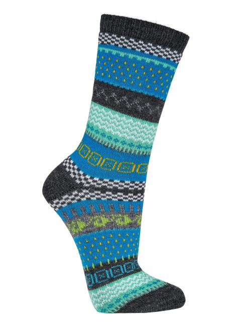 2 Paar TippTexx 24 Hygge-Socken mit Wolle, knallige Farben